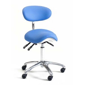 Wide Saddle Stool with Backrest