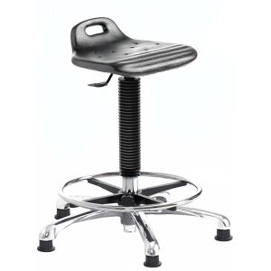 Chrome Posture Stool with Adjustable Foot Ring