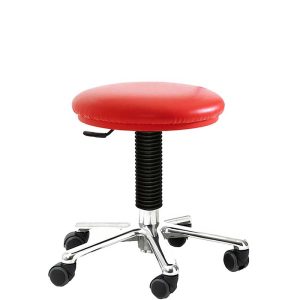Upholstered Chrome Stool