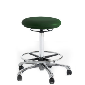 Laboratory High Upholstered Chrome Stool