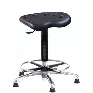 Chrome Tractor Seat Stool with Adjustable Foot Ring